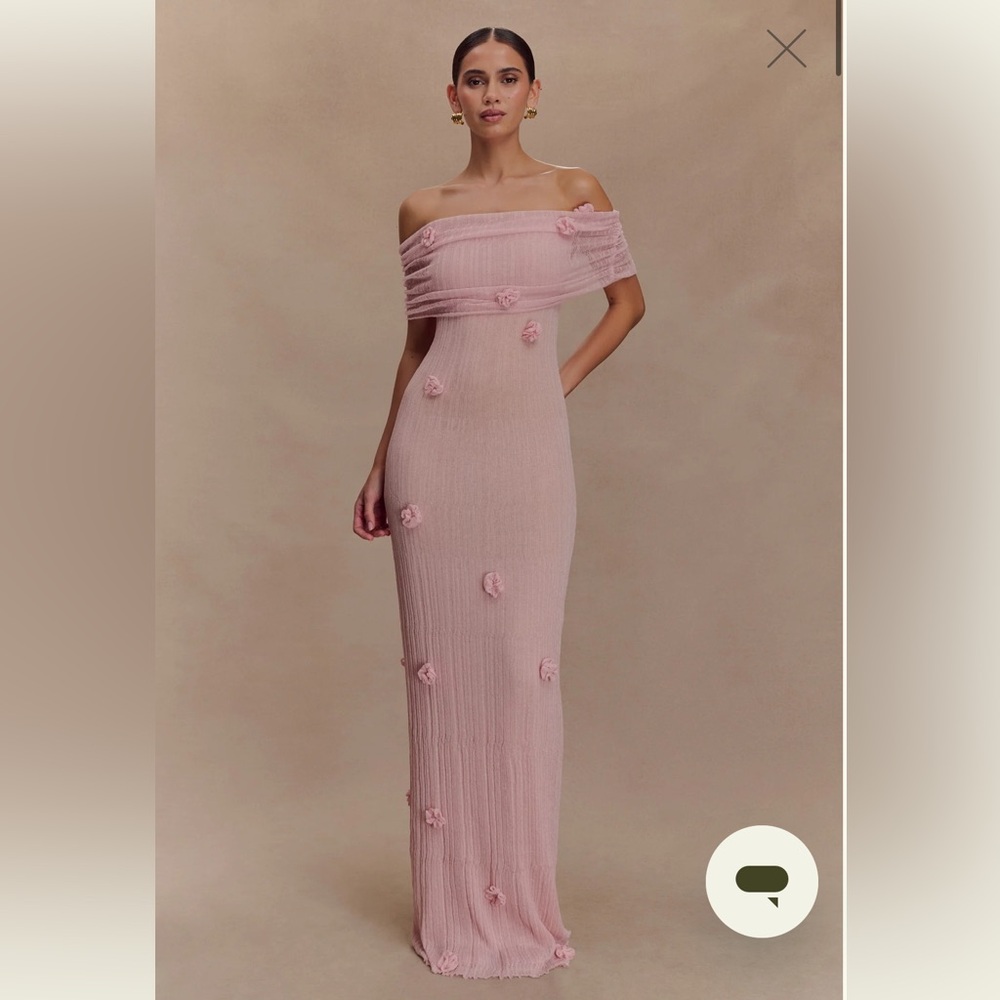 Brynn Orchid Knit Maxi Dress - Pastel Pink